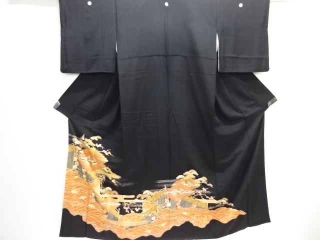 JAPANESE KIMONO / TOMESODE / CRANES